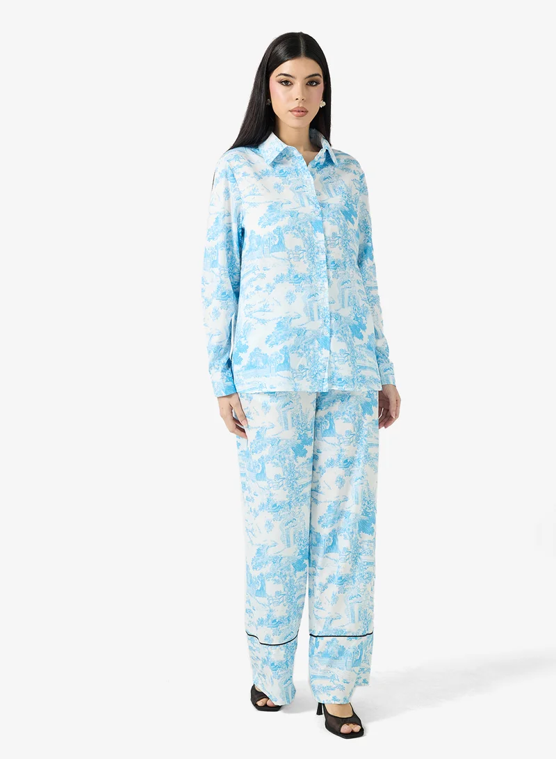 ELLA  Printed Shirt & Pant Set for Women | Best Price UAE